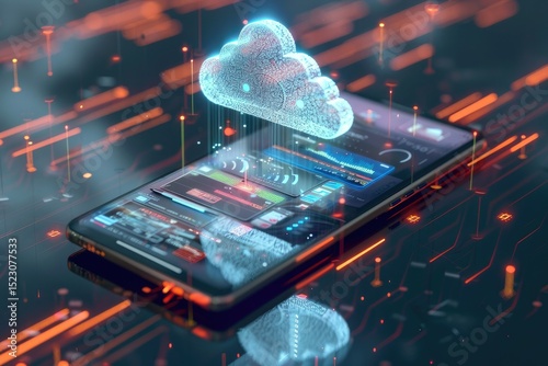 Mobile and Cloud Computing, Subject of Science and Technology, 3D RenderingHigh Detail, 8K