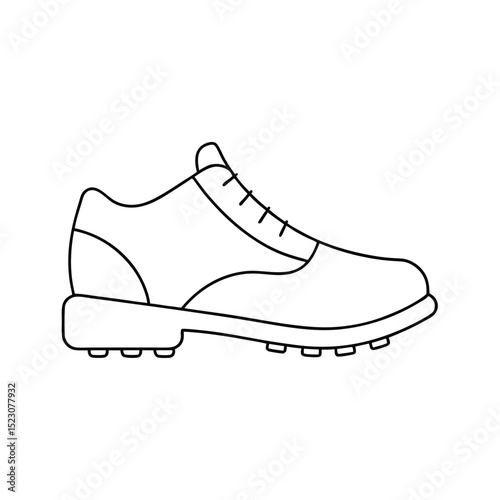 Black outline illustration of a men's dress shoe perfect for design and graphic projects