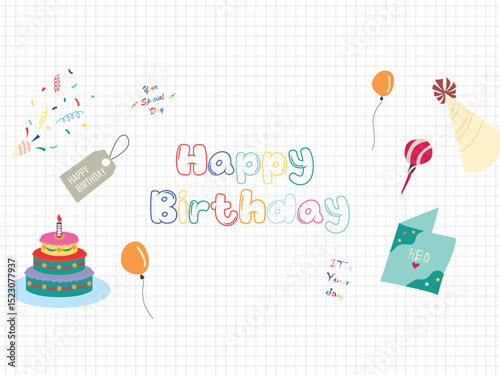 happy birthday card with cake