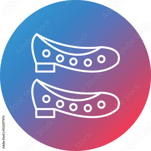 Flat Shoes Line Gradient Circle Background Icon