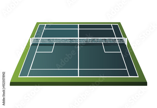 Isometric Very Dark Green Tennis Court