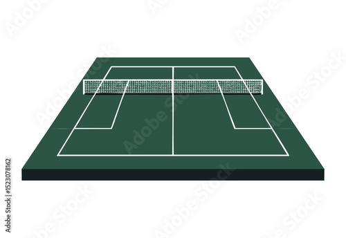 Isometric Dark Green Tennis Court