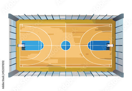 Overhead Brown Basketball Court Blue Zones