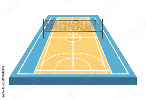 3D View Sports Field Illustration