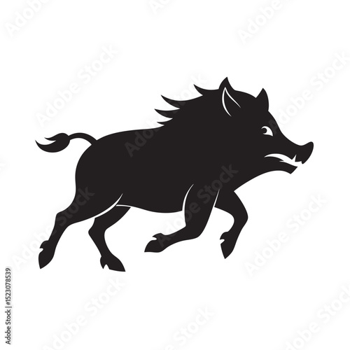 Boar Running Through Forest Path