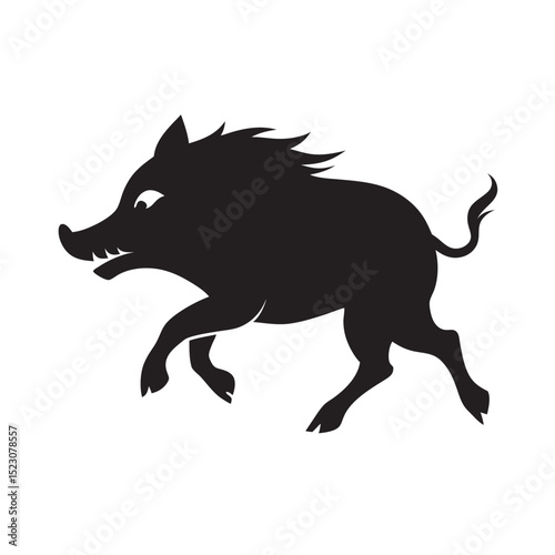Boar Running Through Silhouette