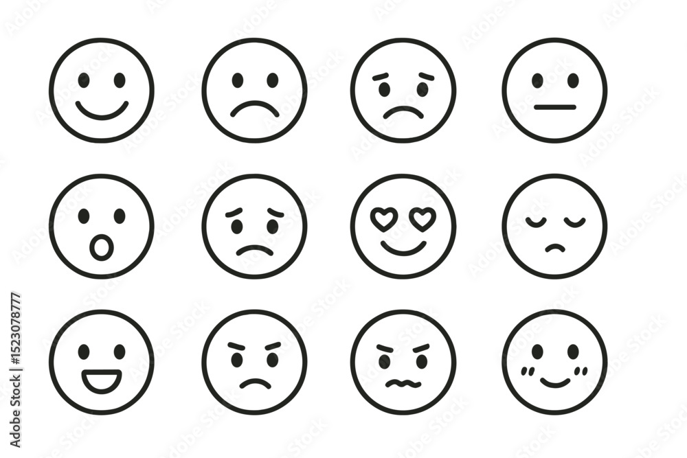 Various emoji expressions on brown background Various emoji expressions on brown background