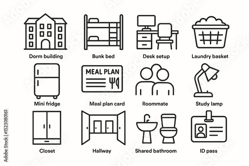 Student dorm essentials: bunk bed, desk setup, and roommate living