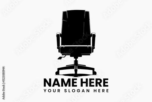 Professional ergonomic office seating vector logo with customizable adjustments and smooth wheels  
