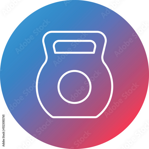 Kettlebell Line Gradient Circle Background Icon