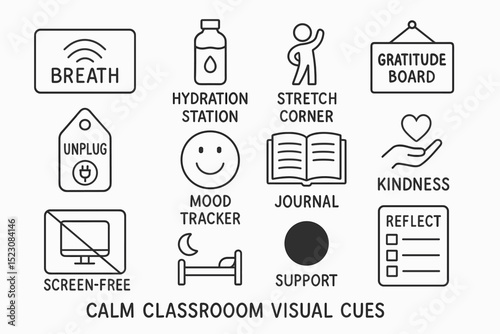 Calm classroom visual cues for mindfulness and well-being activities