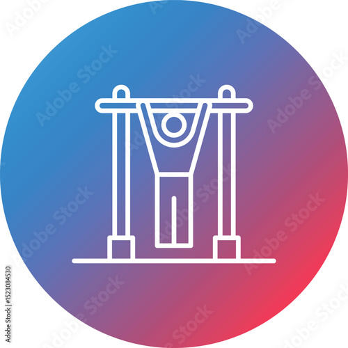 Pull Up Line Gradient Circle Background Icon