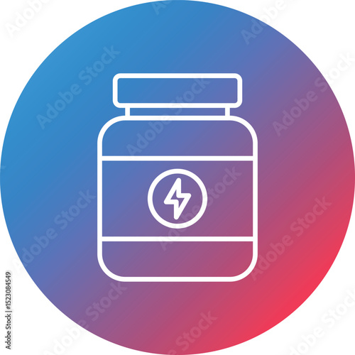 Protein Powder Line Gradient Circle Background Icon