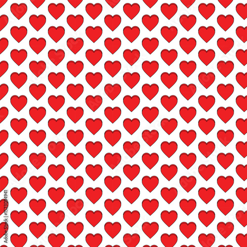 patarn with 3d love shape vector