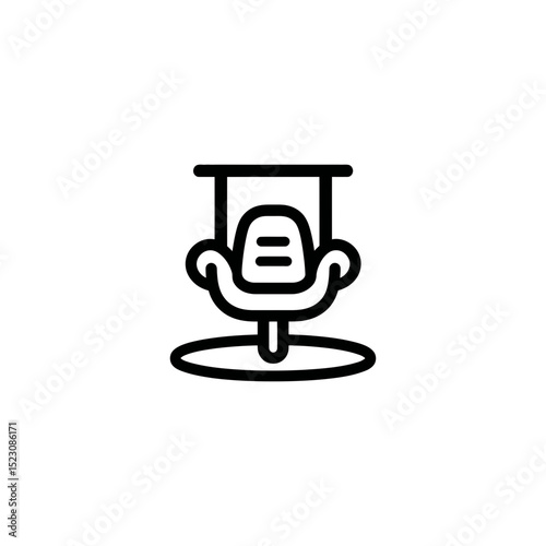 Swivel chair design shows location modern navigation graphic