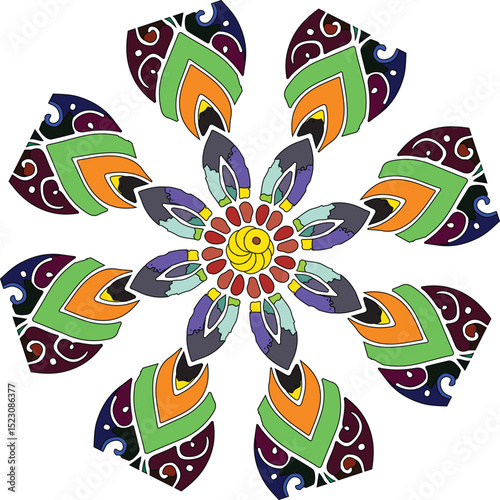 colorful mandala design vector style