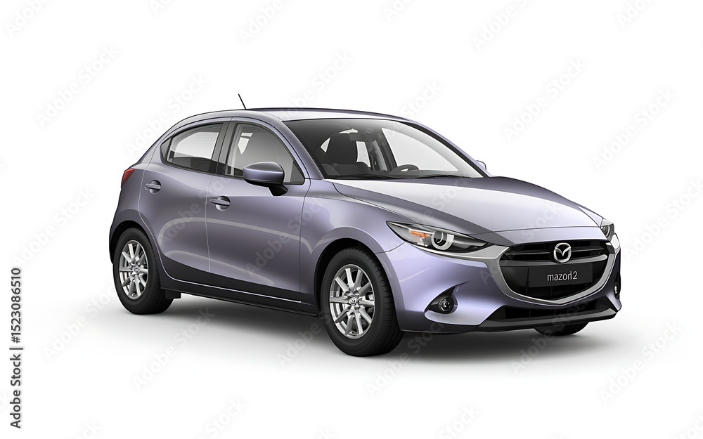 Naklejka premium Sleek purple mazda2 hatchback car model