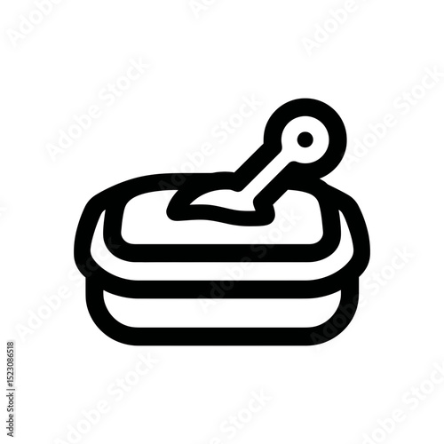 Icon dough stirs batter within bowl preparation simple white