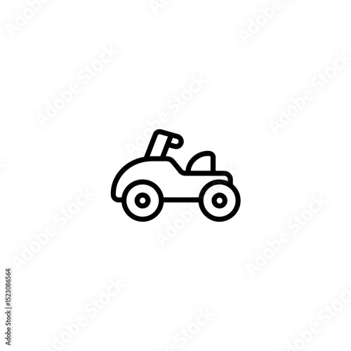 Outline buggy cruises forward in minimal design style space