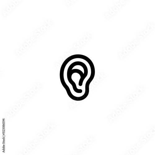 Human ear depicts hearing isolated single sign