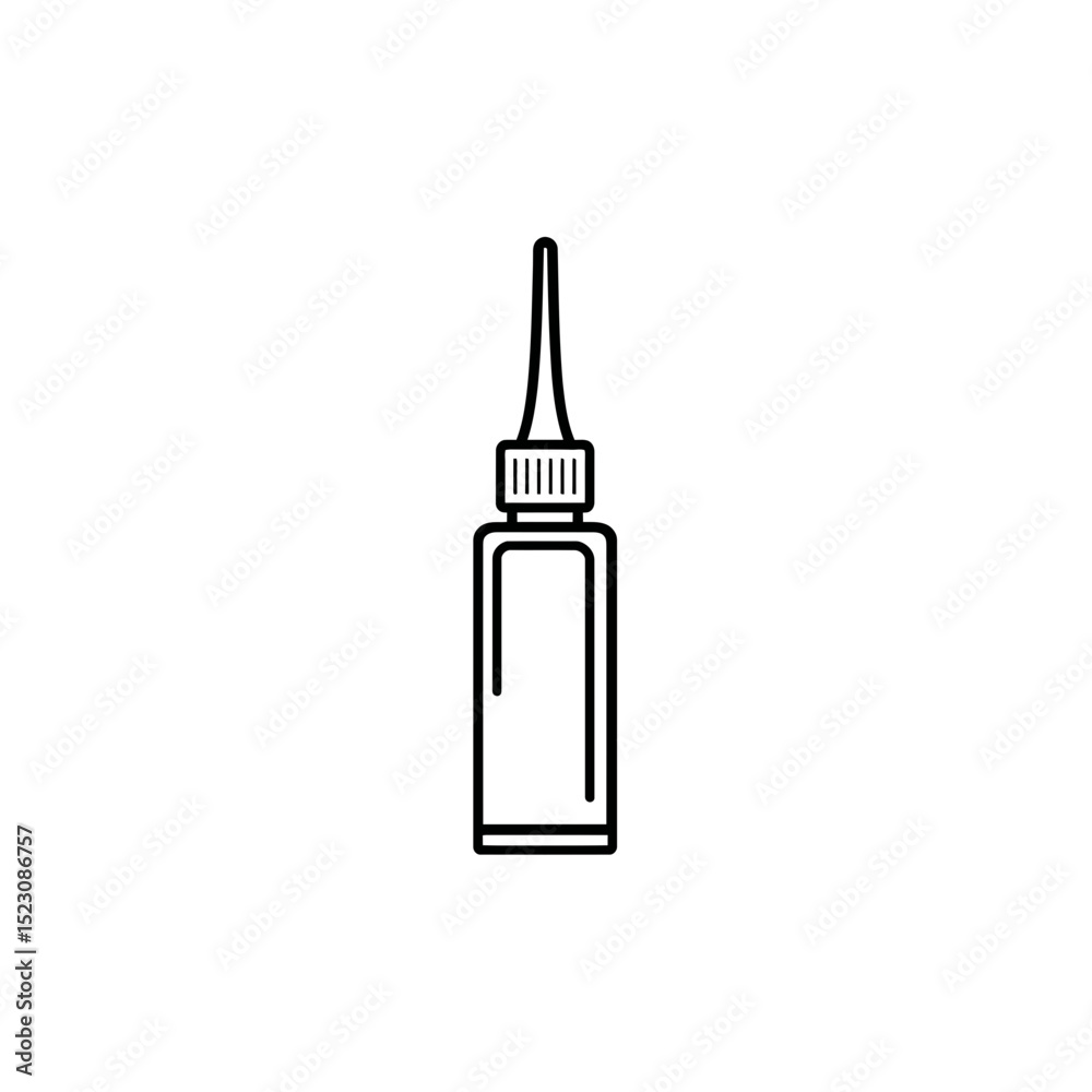 Fototapeta premium Outline dropper dispenses liquid vector design white scene minimalist details