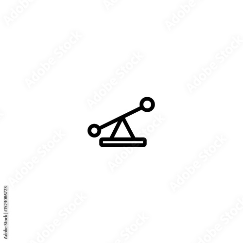 Seesaw icon balances line in playground simple isolated design