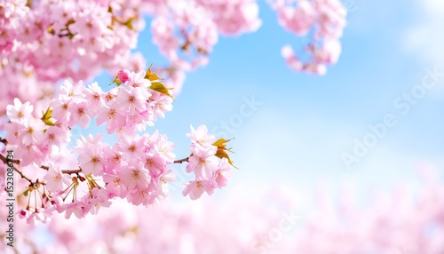Spring blossoms against a soft blue sky