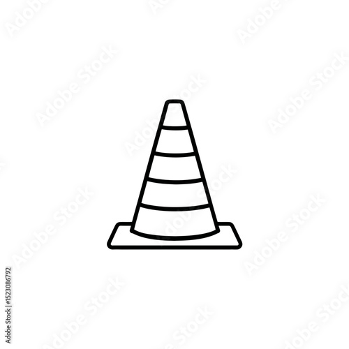 Outlined cone denotes warning within white space area