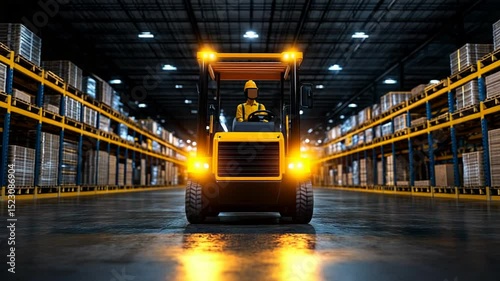 Forklift in a Warehouse: Logistics and Industrial Efficiency