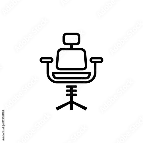 Dental chair icon stands alone in line art design