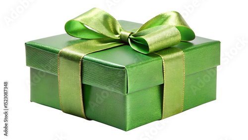 green gift box with ribbon