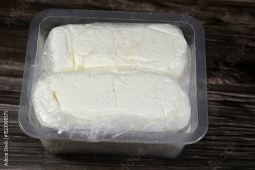 Arish Qarish Egyptian white cheese, type of white, soft, lactic cheese made from laban rayeb which is a type of curdled skim and fermented milk made in Lower Egypt, ususally served with tomato slices