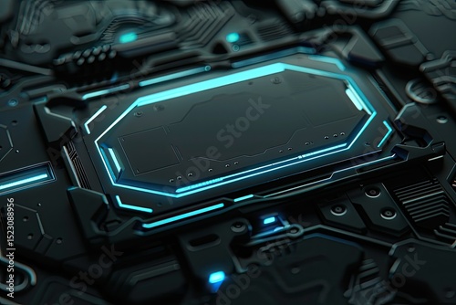 Ultra Hd Picture of Futuristic Ai Tech Horizontal Business Card Template