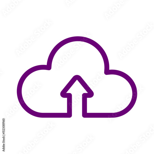 Cloud Upload Icon Representing File Backup, Data Transfer, Online Storage and Digital Cloud Technology