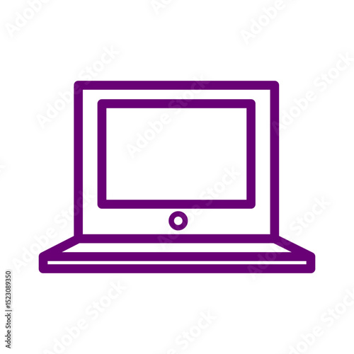 Laptop Icon Representing Portable Computer Device, Remote Work, Digital Access and Online Communication Tool