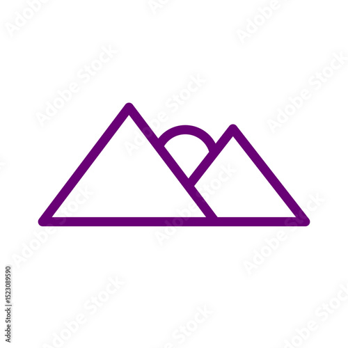 Mountain Icon Representing Landscape Nature, Travel Adventure and Outdoor Hiking or Exploration Concept
