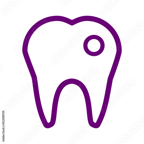 Tooth Icon Representing Dental Health, Oral Hygiene, and Dentistry Professional Care Services