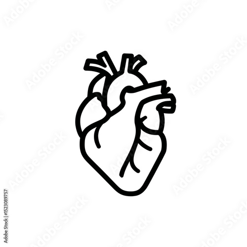 Heart line draws pumping blood inside human body design health
