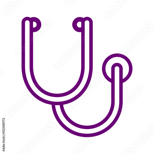 Stethoscope Icon Representing Healthcare Diagnosis, Medical Examination and Doctor Equipment in Flat Style