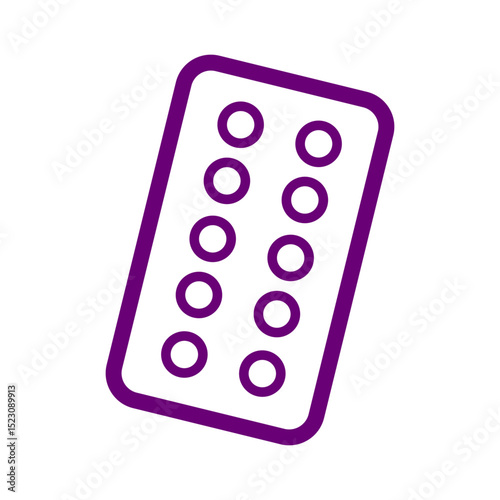 Pill Tablet Strip Icon for Medicine, Pharmacy and Medical Treatment Concepts in Flat Line Illustration