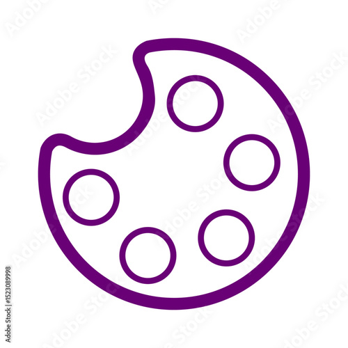 Artistic Color Palette Icon Representing Creative Design, Painting and Visual Art Concepts in Illustration