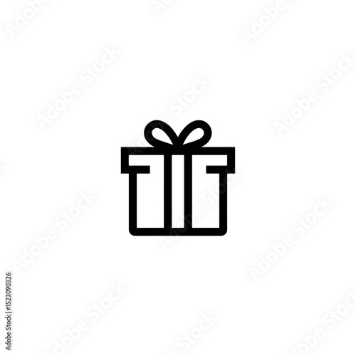 Gift icon shows present wrapped on white background vector