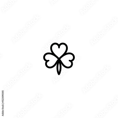 Clover illustration shows simplicity on white background minimalism