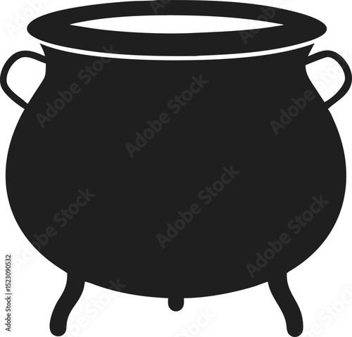 Black cauldron silhouette a classic pot for brewing magic and potions
