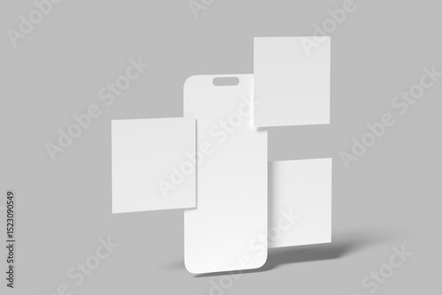 Smartphone Social Media post Blank Mockup