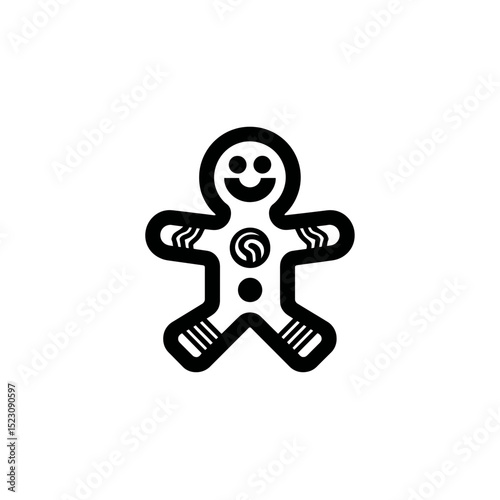 Festive gingerbread dances merrily celebrating winter holidays design element