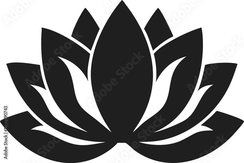 Black lotus flower silhouette symbolizing purity spirituality and beauty