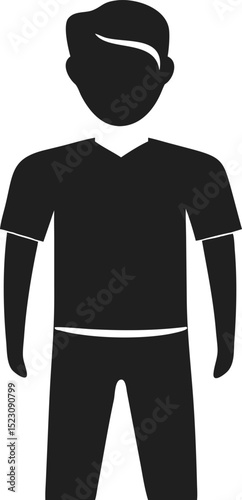 Black male figure silhouette standing upright with a classic hairstyle