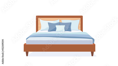 Modern Bed Icon Vector Illustration Isolated on White Background