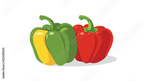 Vibrant Bell Peppers Vector Illustration for Marketing Materials